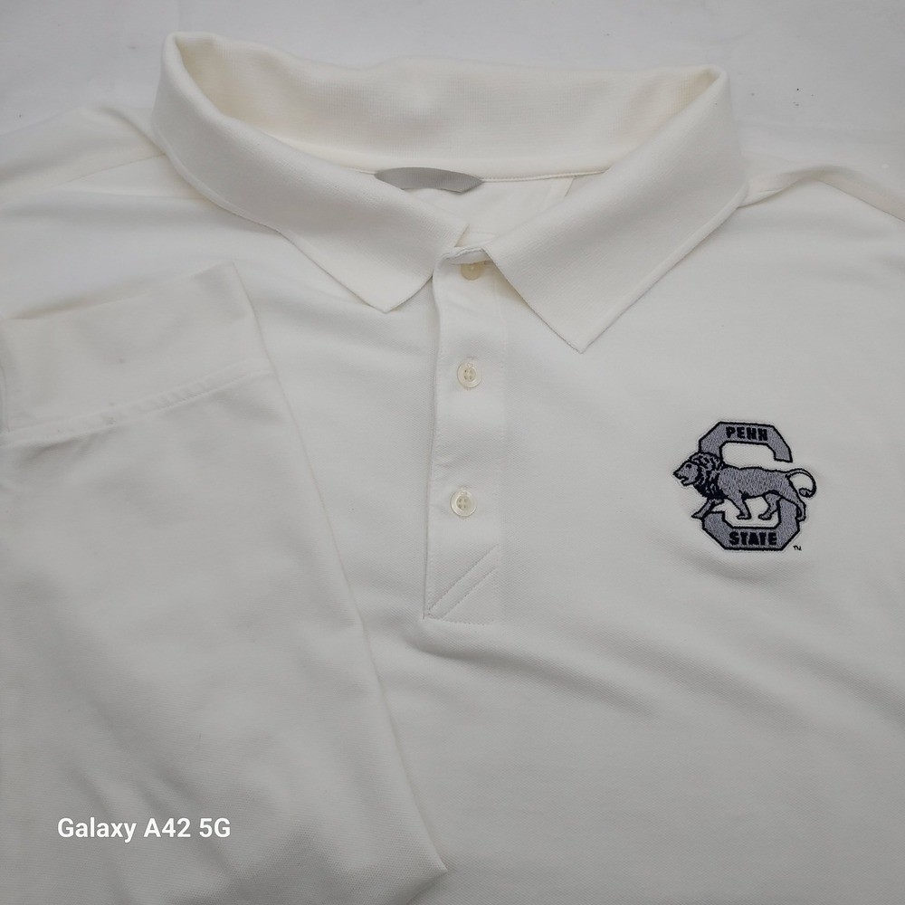 Cutter & Buck Penn State Nittany Lions White Long Sleeve Polo Shirt 4XB 4TG